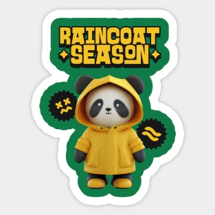 Cute panda in raincoat Sticker